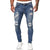 Męskie jeansy slim fit z przetarciami i dziurami