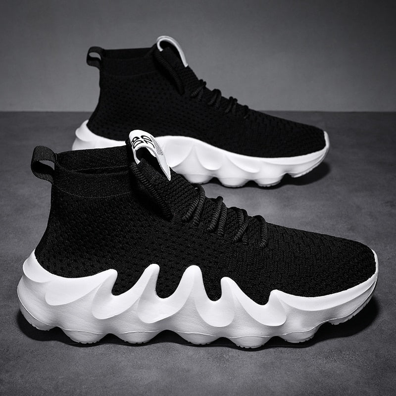 Sneakersy męskie z siateczki z dużą podeszwą
