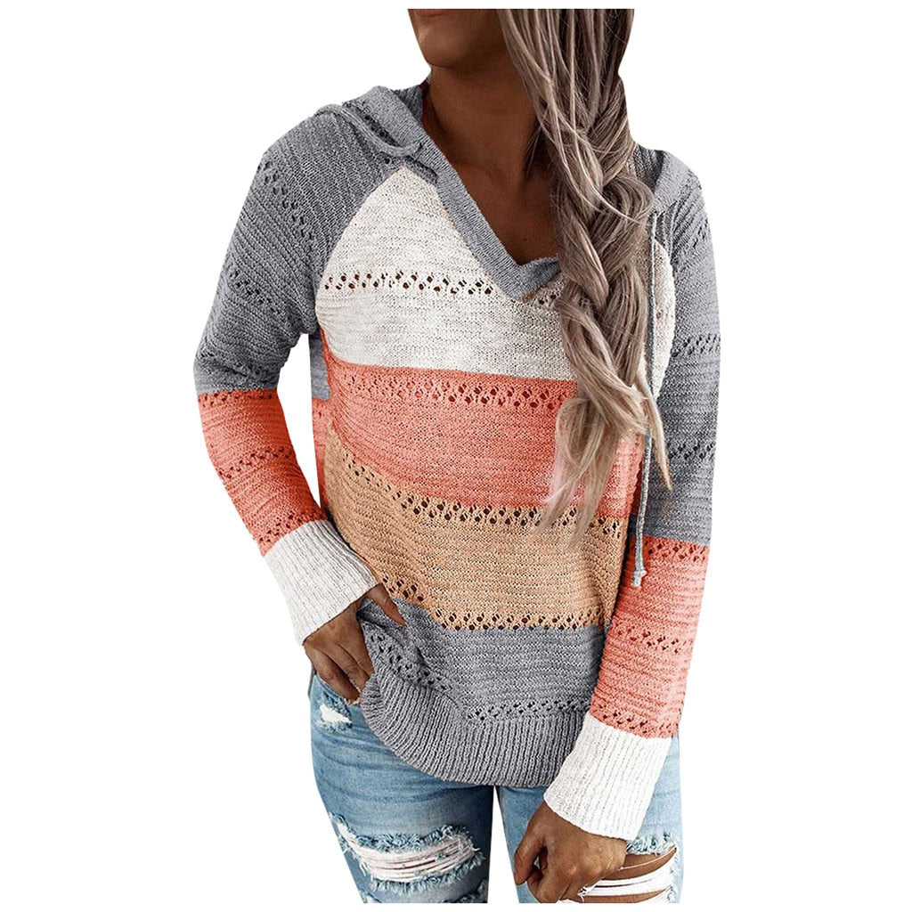 Damski Sweter z Kapturem w Stylu Boho