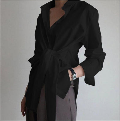 Elegancka koszula z wiązaniem Straiss