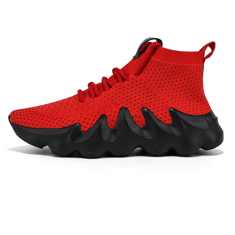 Sneakersy męskie z siateczki z dużą podeszwą