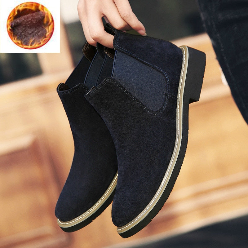 Męskie zamszowe botki Chelsea na każdą okazję