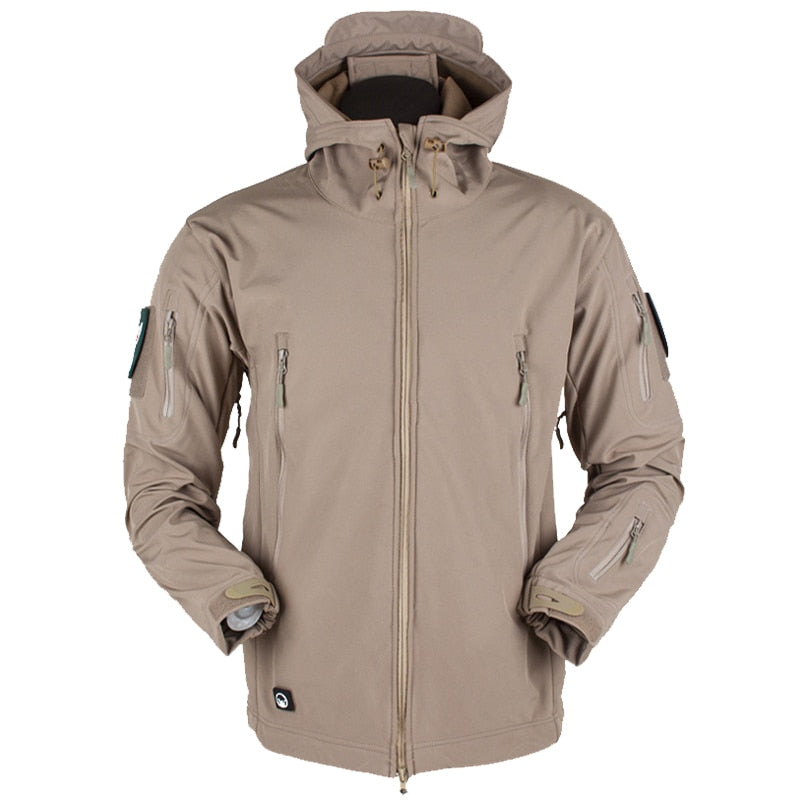 Męska taktyczna kurtka softshell z kapturem