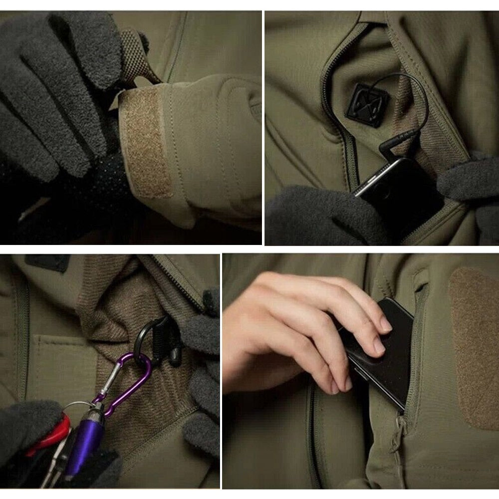 Męska taktyczna kurtka softshell z kapturem