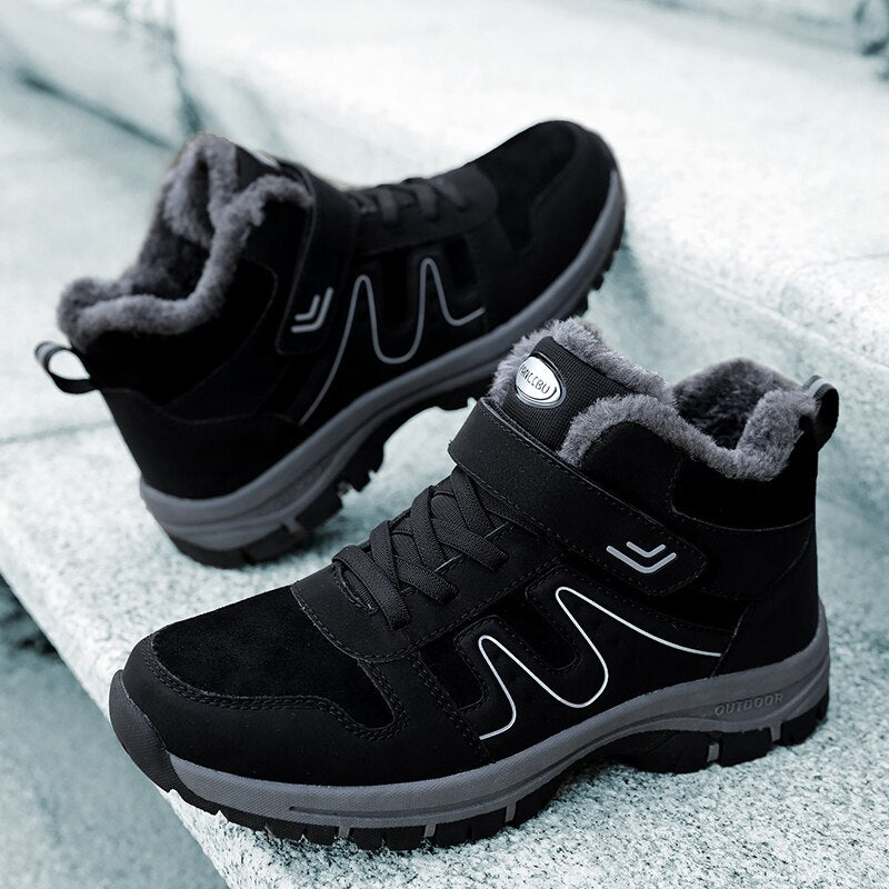 Damskie zimowe buty trekkingowe z ociepleniem i rzepem