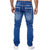 Męskie jeansy slim fit z kontrastowymi przeszyciami