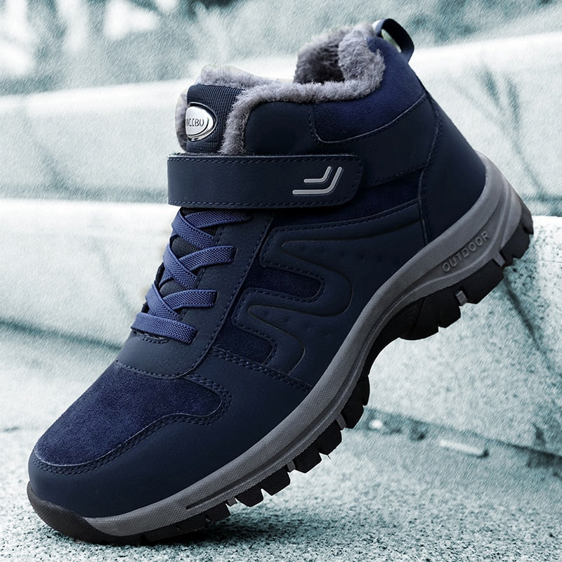 Damskie zimowe buty trekkingowe z ociepleniem i rzepem