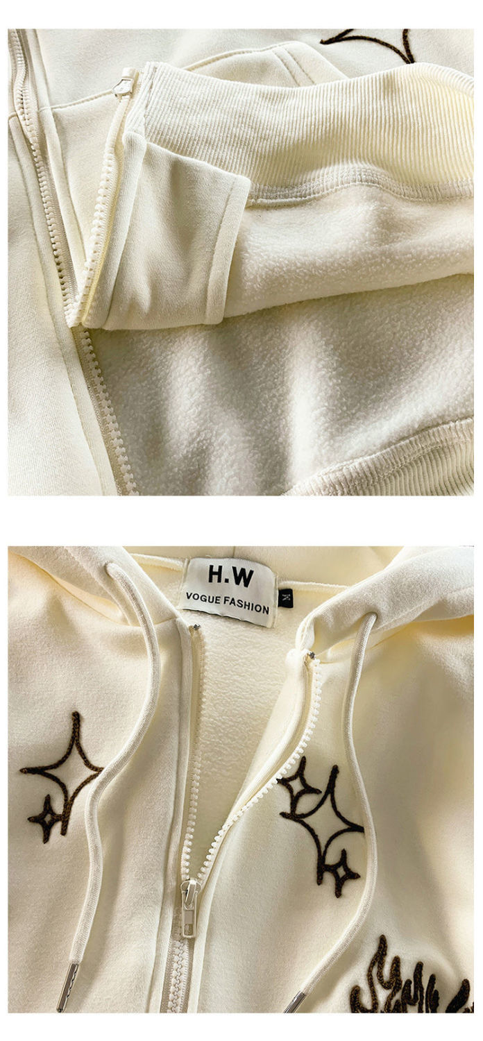 Bluza z Kapturem na Zamek z Haftem w Krzyże "Gothic Style"