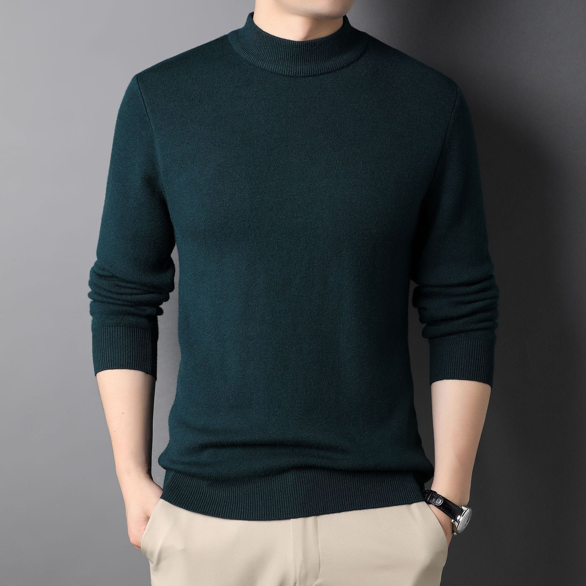 Elegancki Męski Sweter z Półgolfem