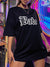 Damski t-shirt oversize z nadrukiem babe