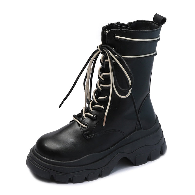 Damskie buty na platformie typu glany