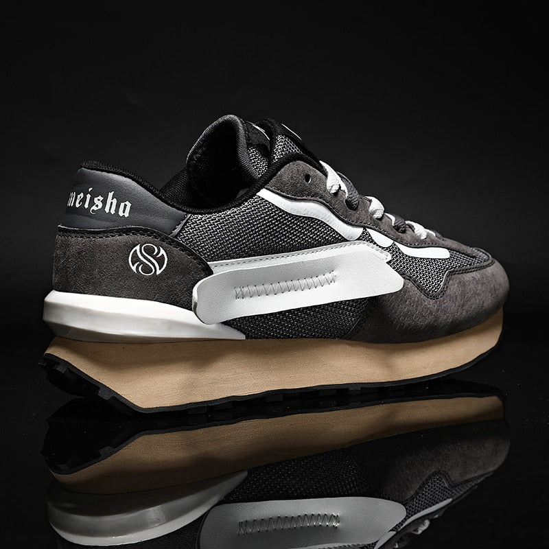 Męskie sneakersy vintage z zamszowymi detalami
