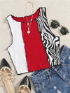 Top z motywem zebry Ruched