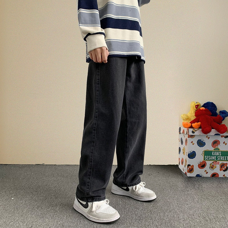 Męskie jeansy baggy fit z szerokimi nogawkami