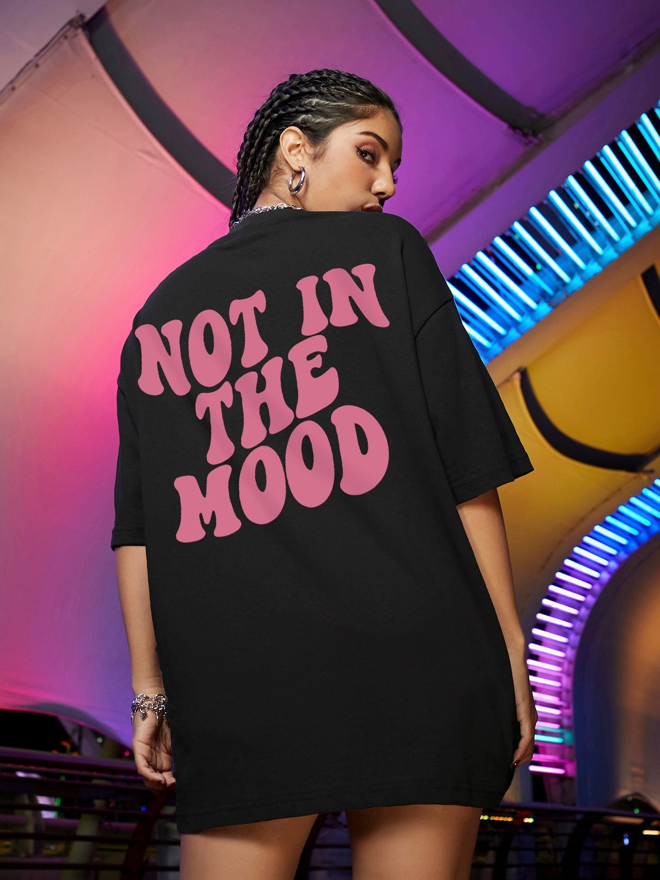 Damski t-shirt oversize Not in the mood