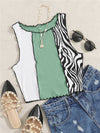 Top z motywem zebry Ruched