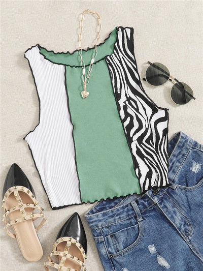 Top z motywem zebry Ruched