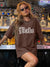 Damski t-shirt oversize z nadrukiem babe