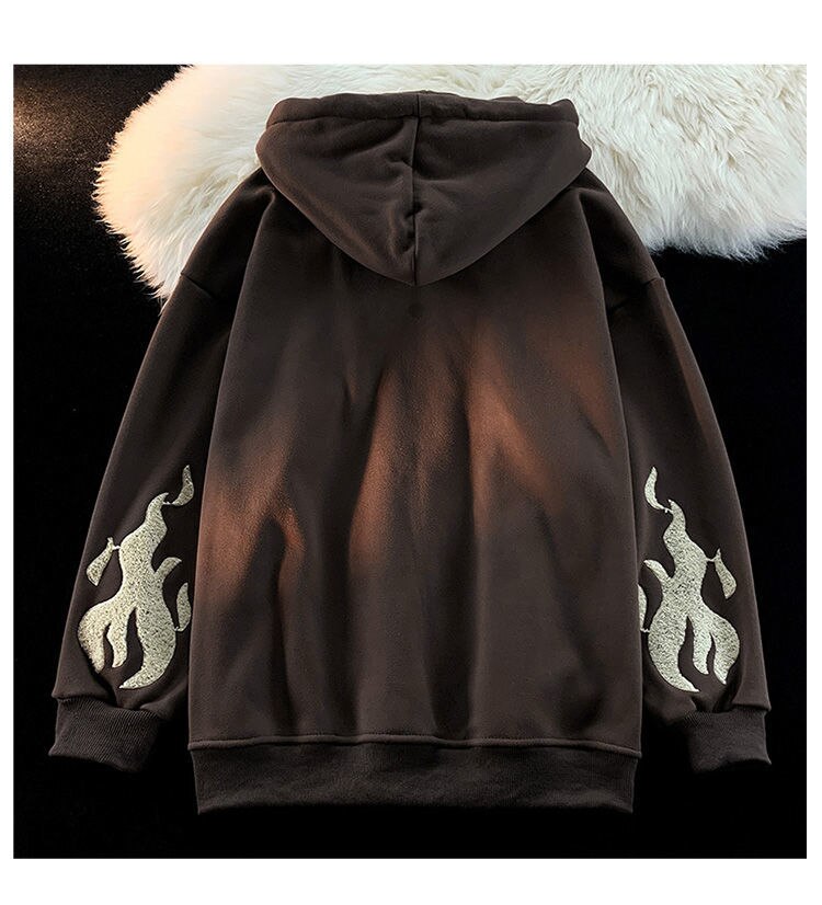 Bluza z Kapturem na Zamek z Haftem w Krzyże "Gothic Style"