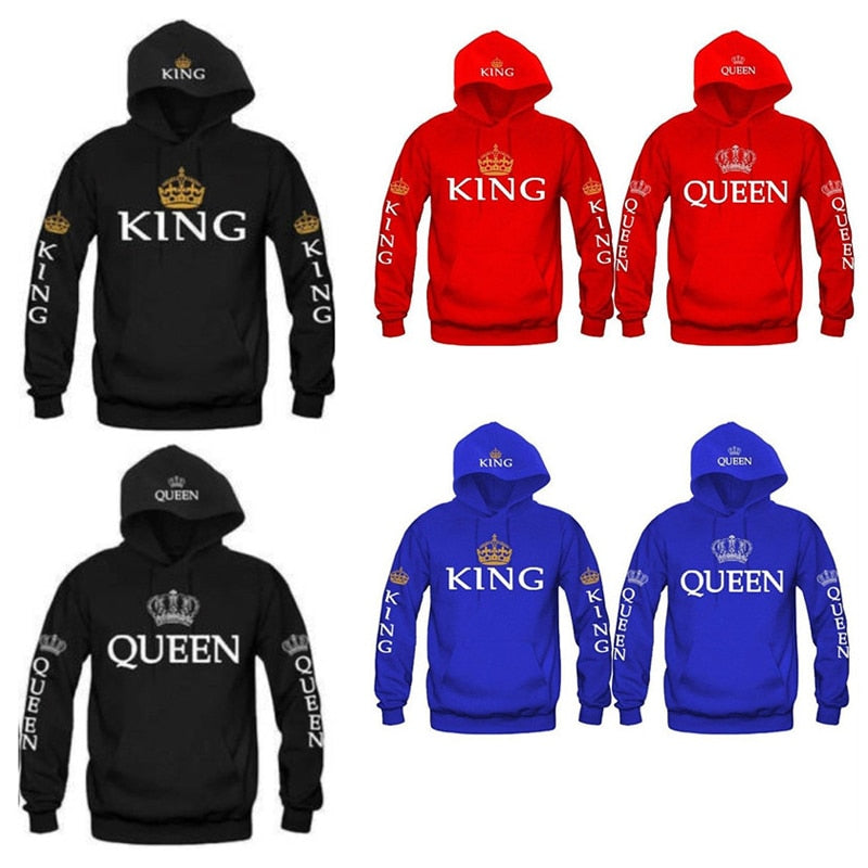 Komplet bluz King & Queen z nadrukiem korony