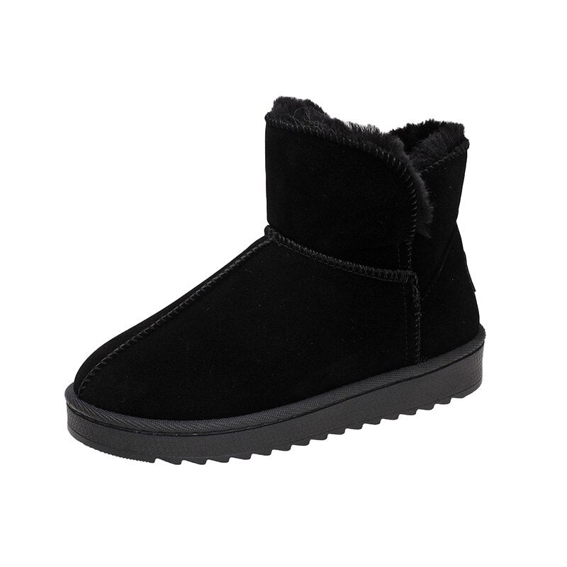 Damskie ocieplane botki zimowe z futerkiem