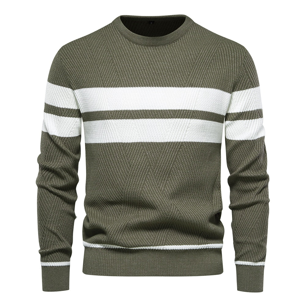 Męski Sweter z Wzorem w Paski