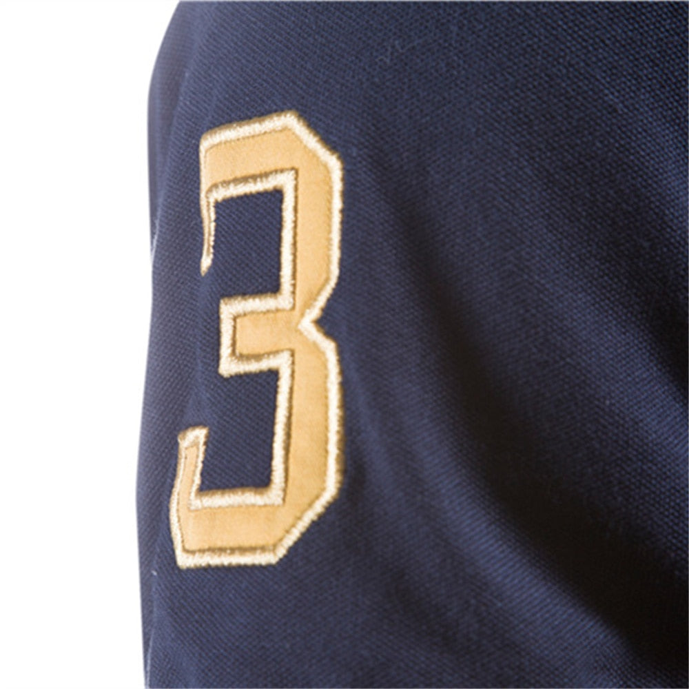 Męska Koszulka Polo z Kontrastowym Wzorem i Haftem