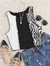 Top z motywem zebry Ruched