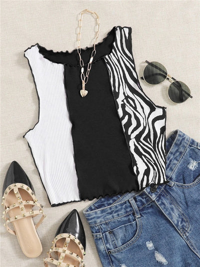 Top z motywem zebry Ruched