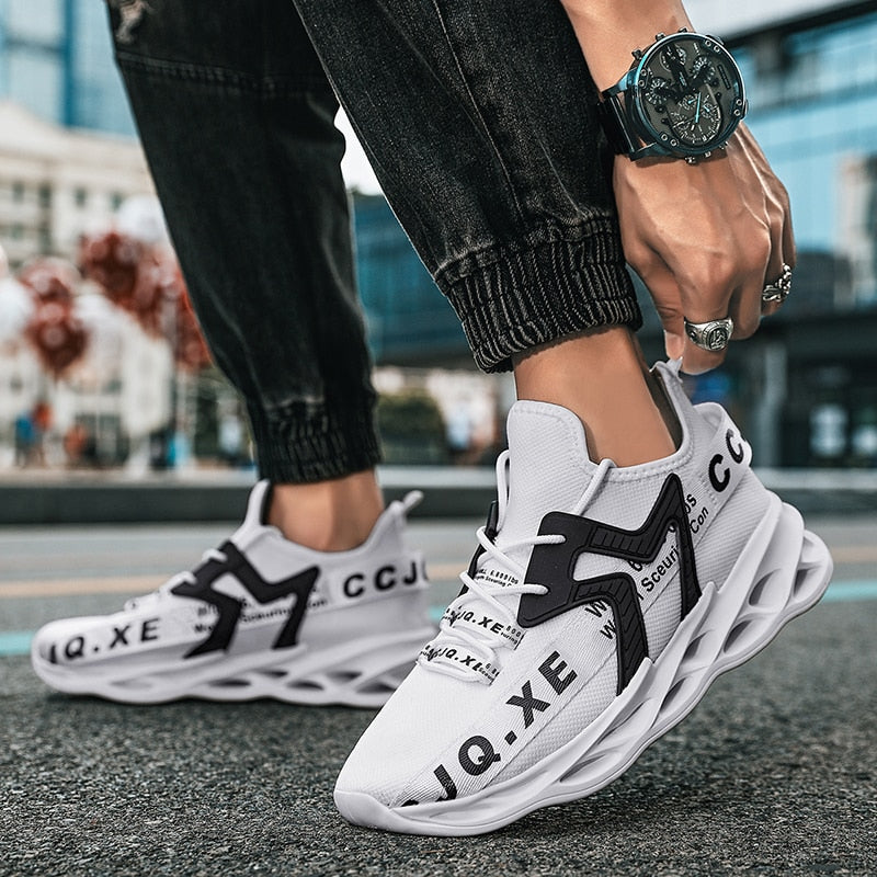 Męskie sneakersy na wysokiej piankowej podeszwie