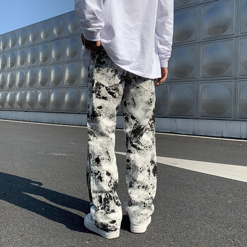 Męskie Jeansy z Efektem Acid Wash