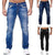 Męskie jeansy slim fit z kontrastowymi przeszyciami