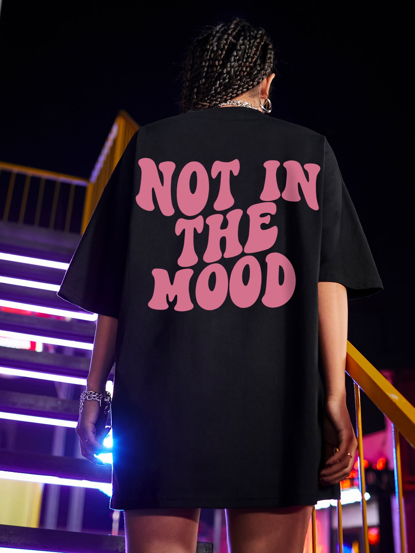 Damski t-shirt oversize Not in the mood