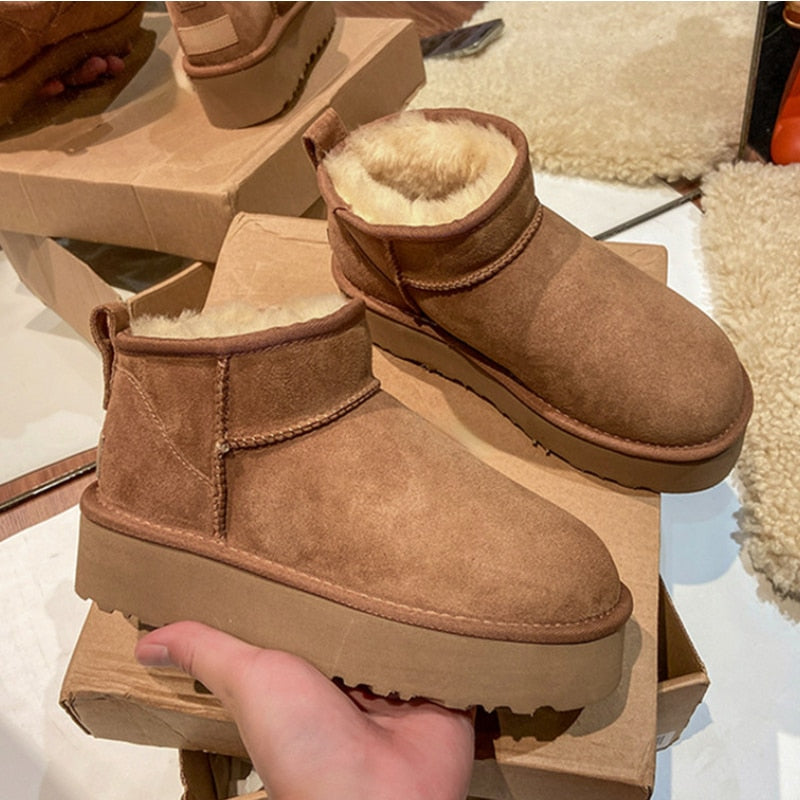 Damskie ocieplane śniegowce zimowe z grubą podeszwą Era