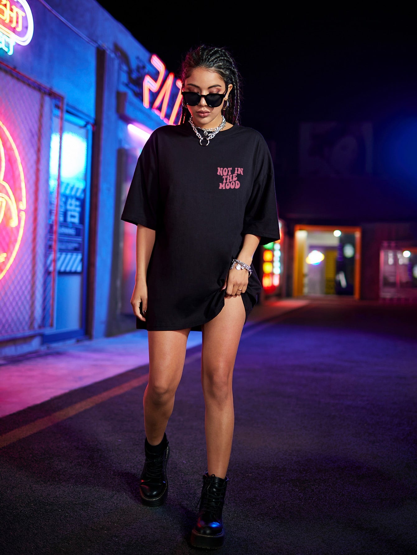 Damski t-shirt oversize Not in the mood