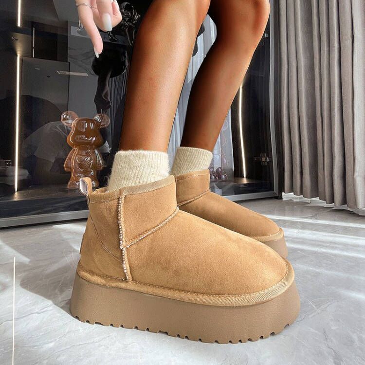 Damskie ocieplane śniegowce zimowe z grubą podeszwą Era