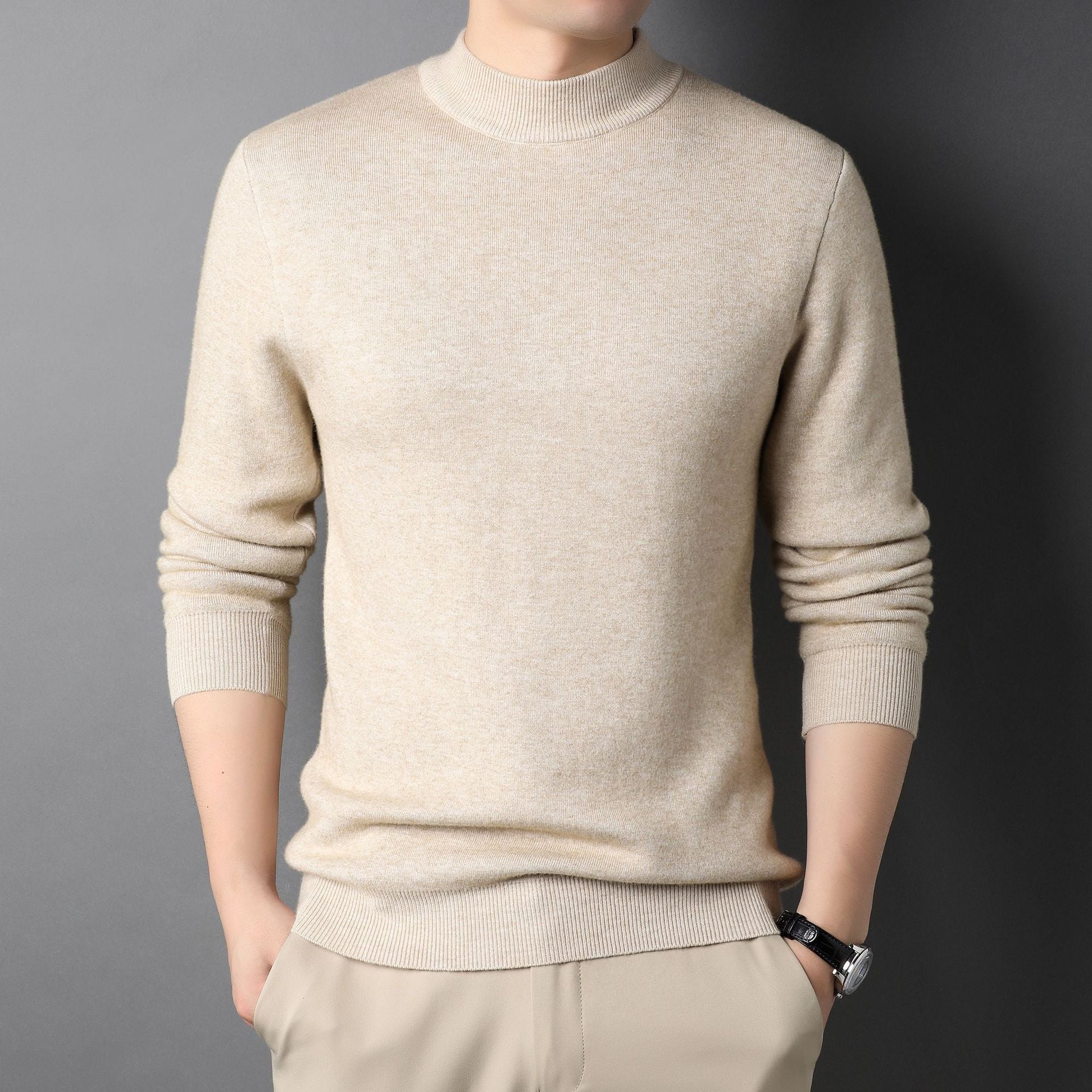 Elegancki Męski Sweter z Półgolfem