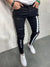 Męskie Jeansy Slim Fit z Bocznymi Paskami