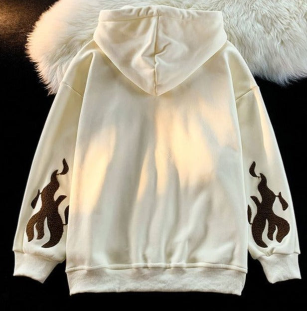 Bluza z Kapturem na Zamek z Haftem w Krzyże "Gothic Style"