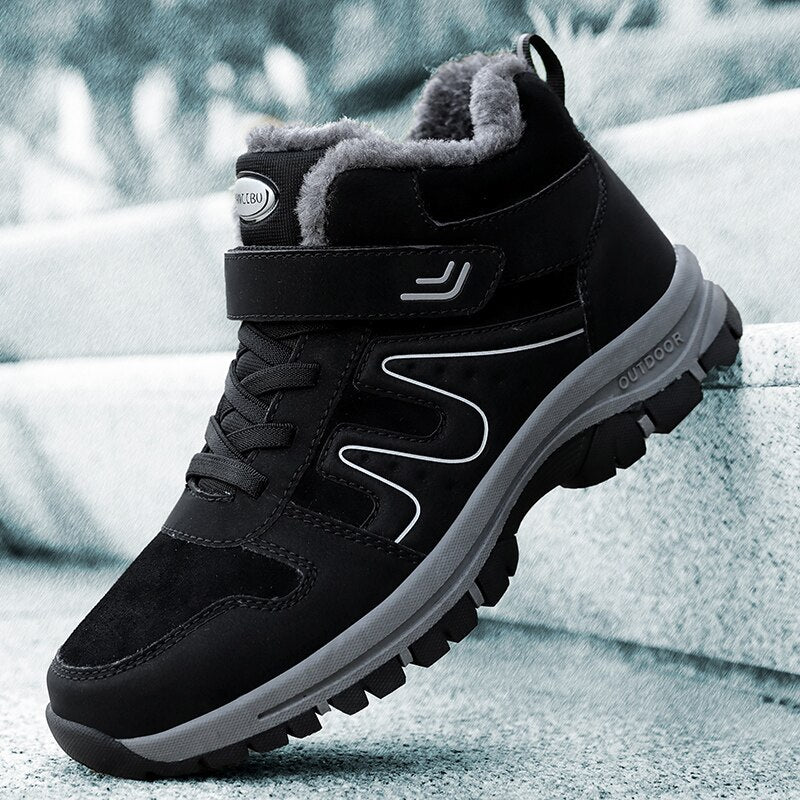 Damskie zimowe buty trekkingowe z ociepleniem i rzepem