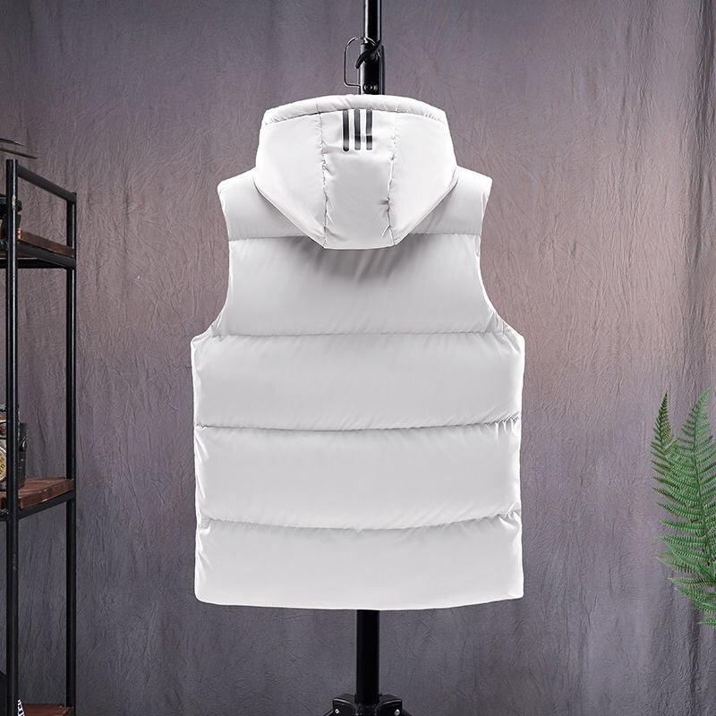 Męska pikowana kamizelka ocieplana bezrękawnik z kapturem