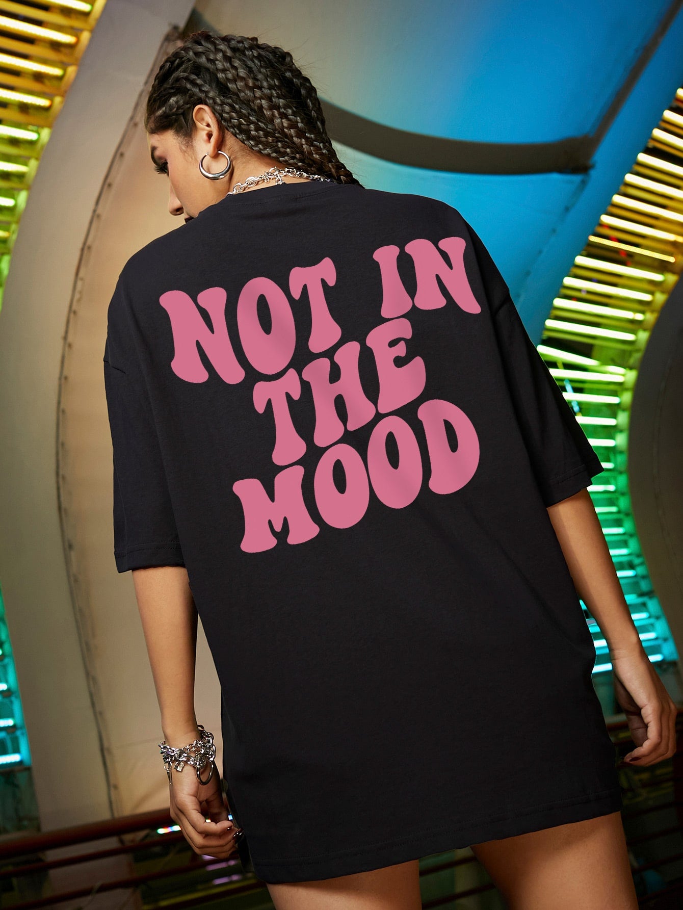Damski t-shirt oversize Not in the mood
