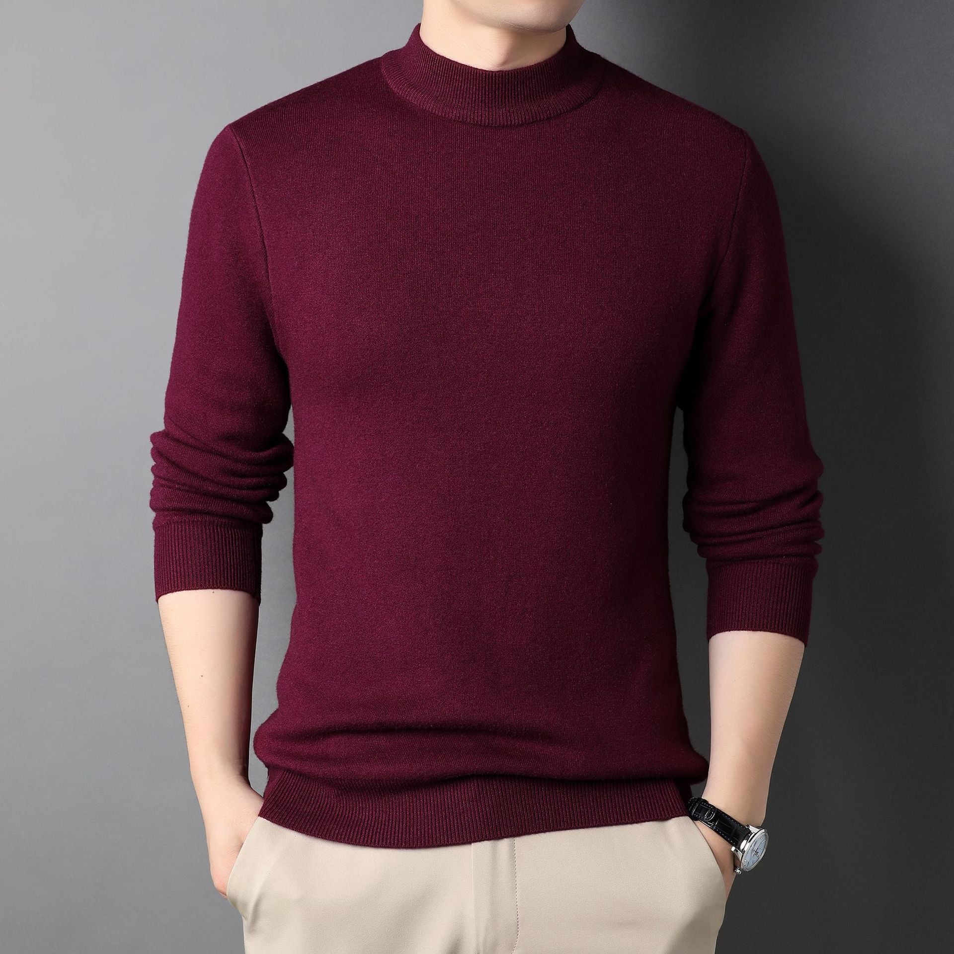 Elegancki Męski Sweter z Półgolfem