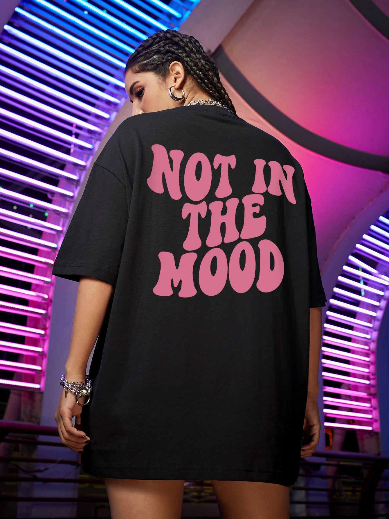 Damski t-shirt oversize Not in the mood