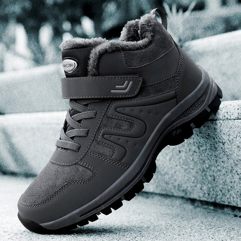 Damskie zimowe buty trekkingowe z ociepleniem i rzepem