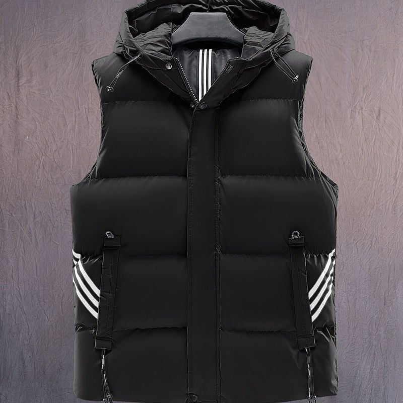 Męska pikowana kamizelka ocieplana bezrękawnik z kapturem