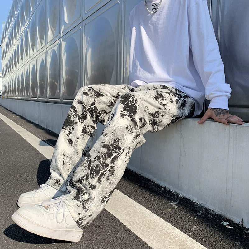 Męskie Jeansy z Efektem Acid Wash