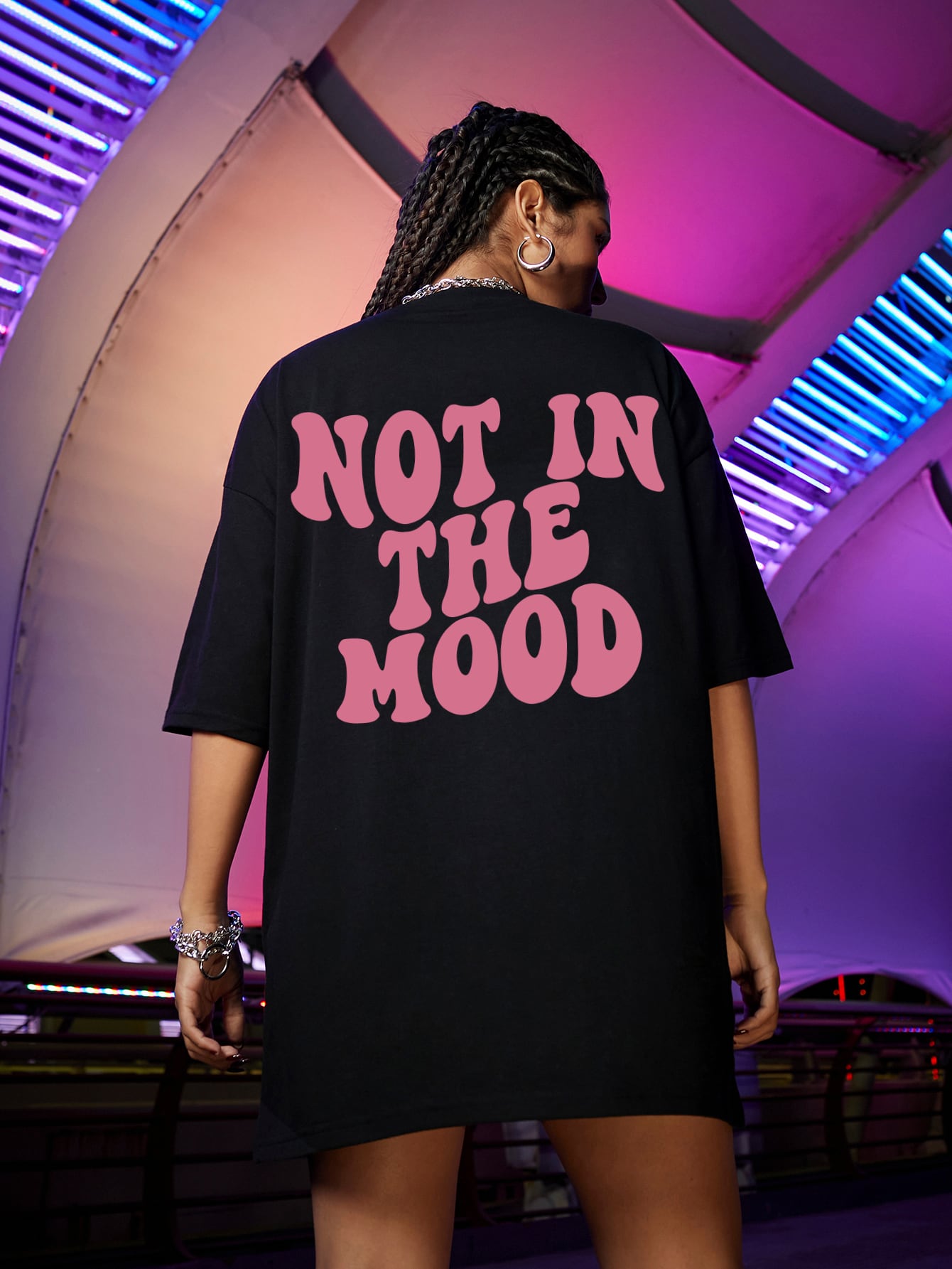 Damski t-shirt oversize Not in the mood