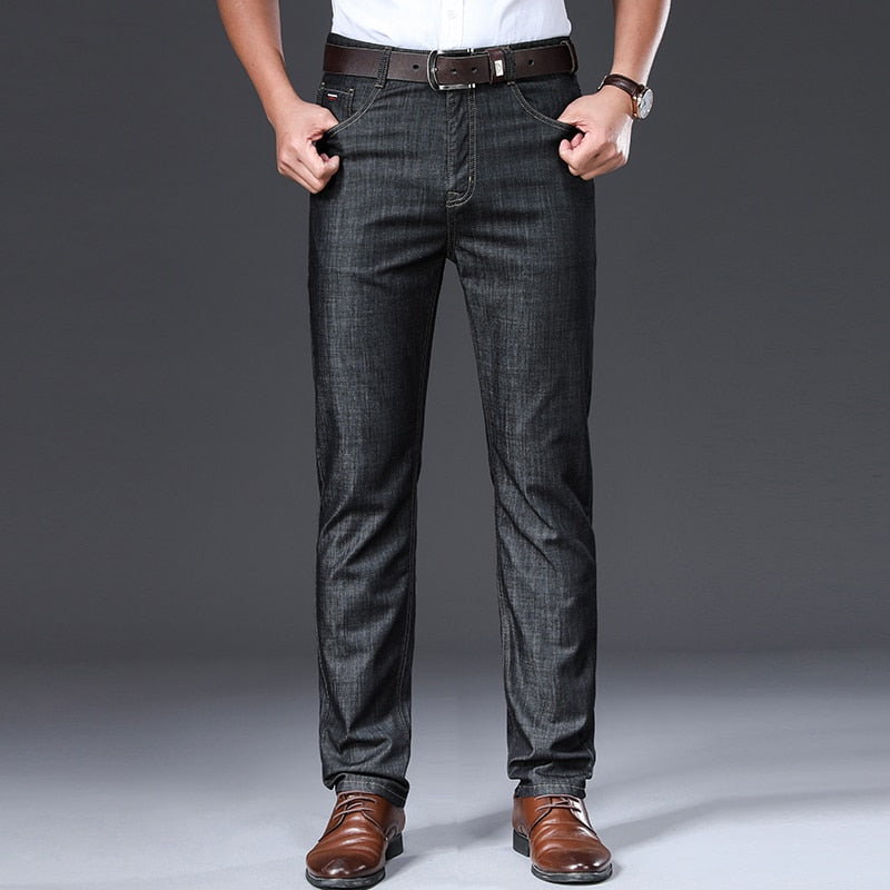 Męskie Jeansy Slim Fit w Stylu Business