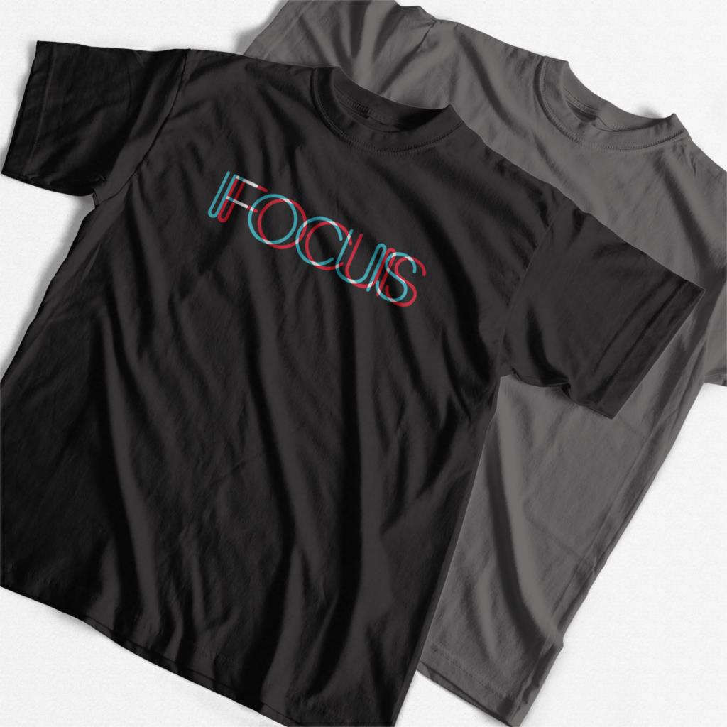 Męska Koszulka z Krótkim Rękawem z Nadrukiem "FOCUS"